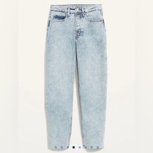 Old Navy Curvy Petite High-Waisted Straight Acid Wash Jeans